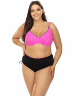 Розово-черный раздельный купальник plus size (Размер: 80G/40) (Цвет: розовый с черным)