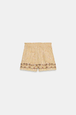 ZARA ШОРТЫ С ВЫШИВКОЙ — ZW COLLECTION, РАЗНОЦВЕТНЫЙ