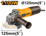 Угловая шлифовальная машина (УШМ) INGCO AG110028 INDUSTRIAL 125 мм 1,1 кВт