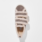 Замшевые кеды INUIKII Shearling Low Velcro Grey на меху