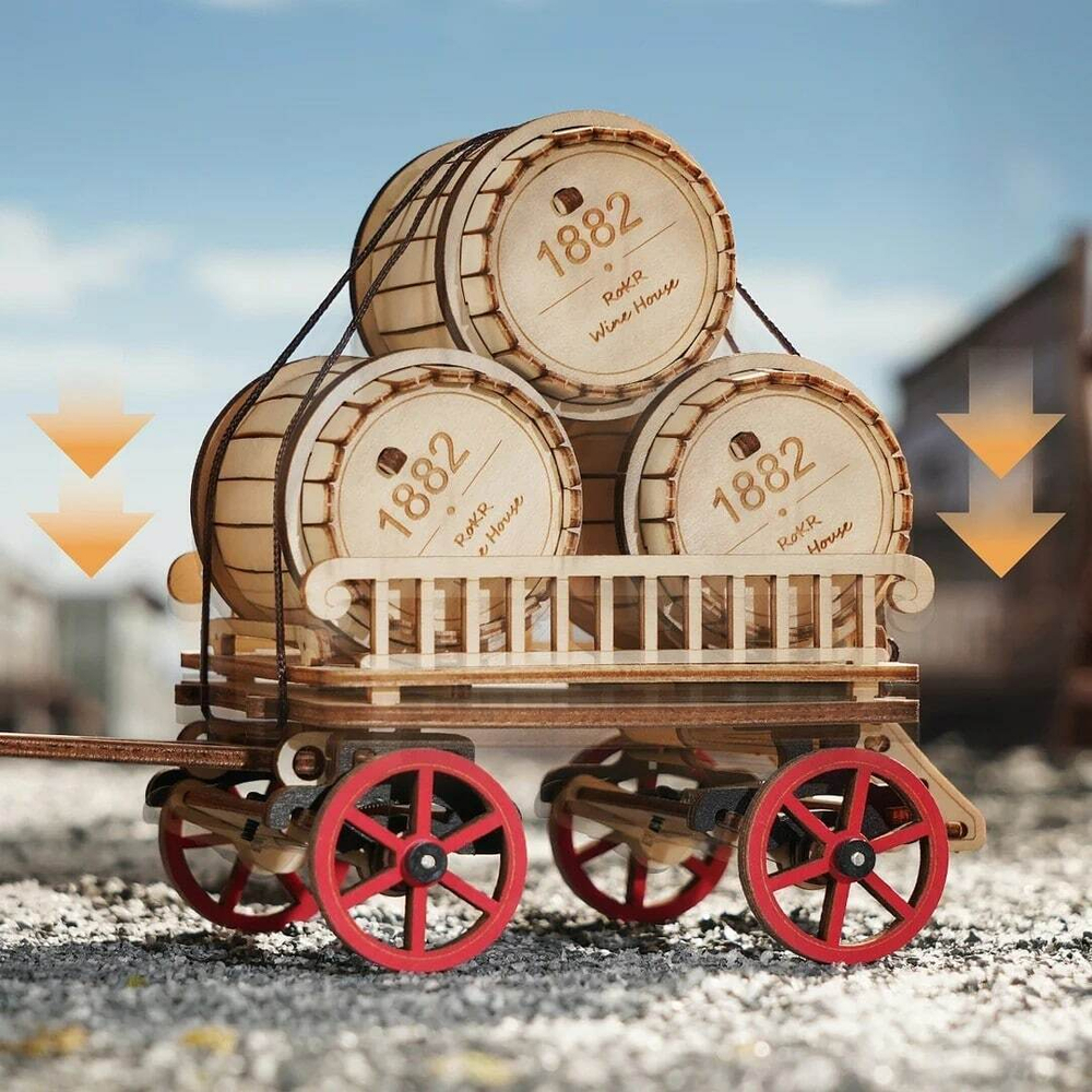 Сборный автомобиль на паровом двигателе от RORK и Robotime, купить в магазине, ANANAZA, не дорого деревянный конструктор, механические модели, 3D пазлы, ретро автомобили