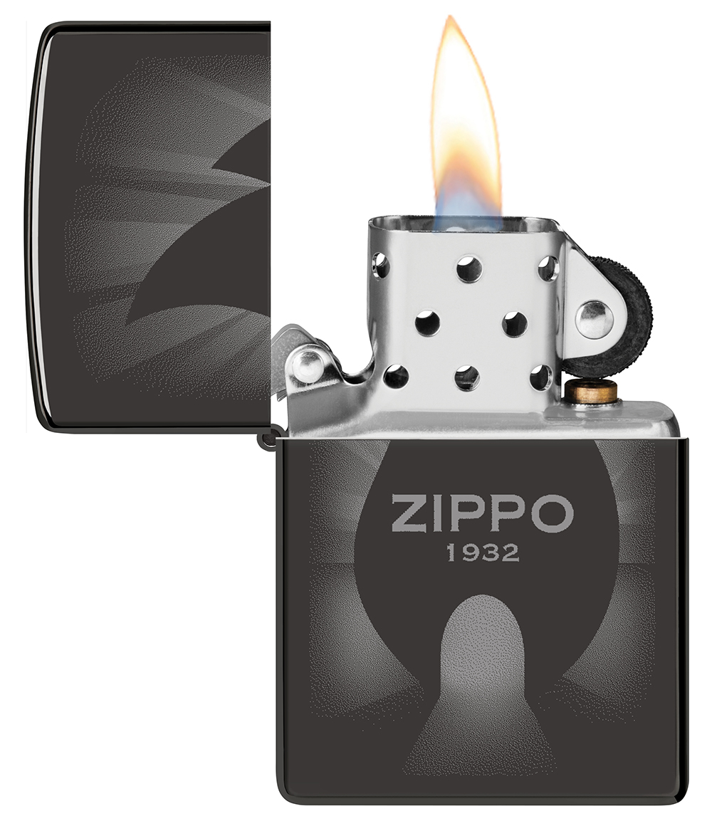 Зажигалка ZIPPO Radiant с покрытием High Polish Black, латунь/сталь, черная, глянцевая, 38x13x57 мм,