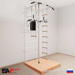 Шведская стенка Sv Sport 5474 (Турник рукоход/Брусья/Канат/Лестница/Трапеция/Мат 1м)