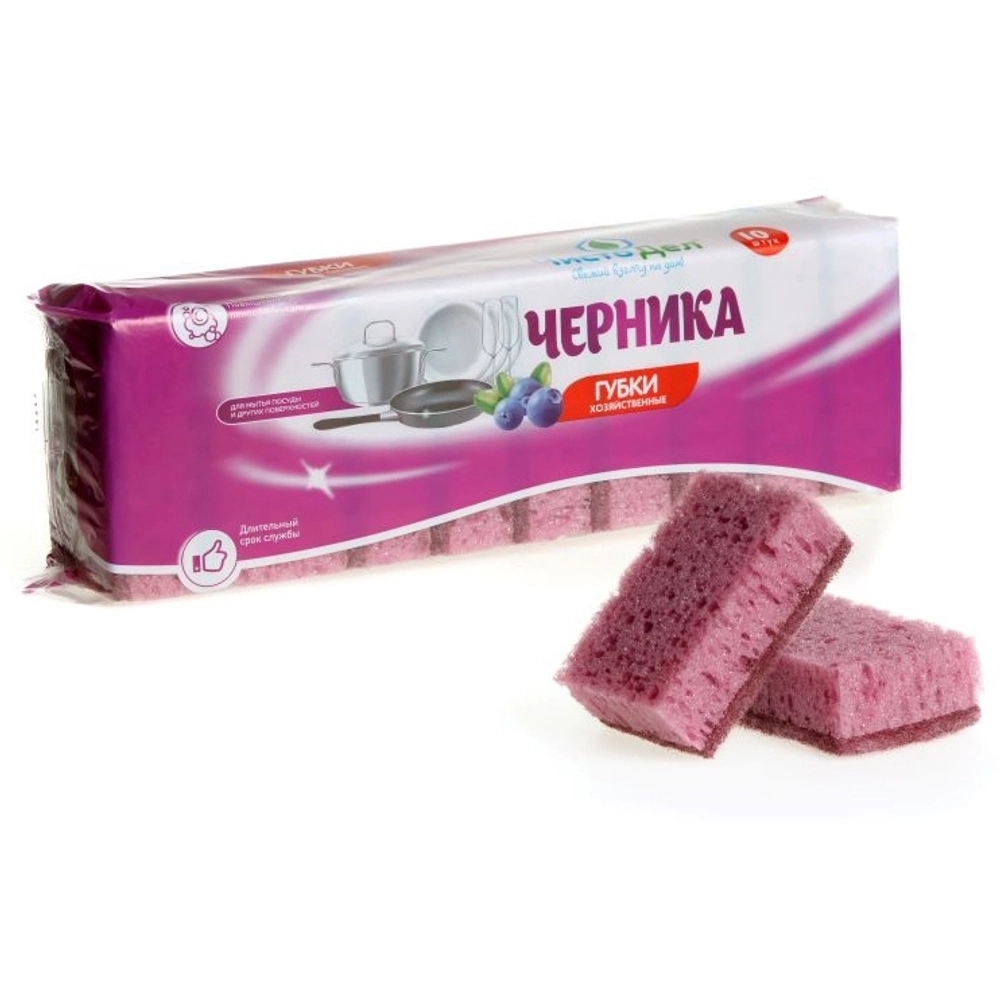 Губка для посуды «ЧистоДел» Черника 10 шт