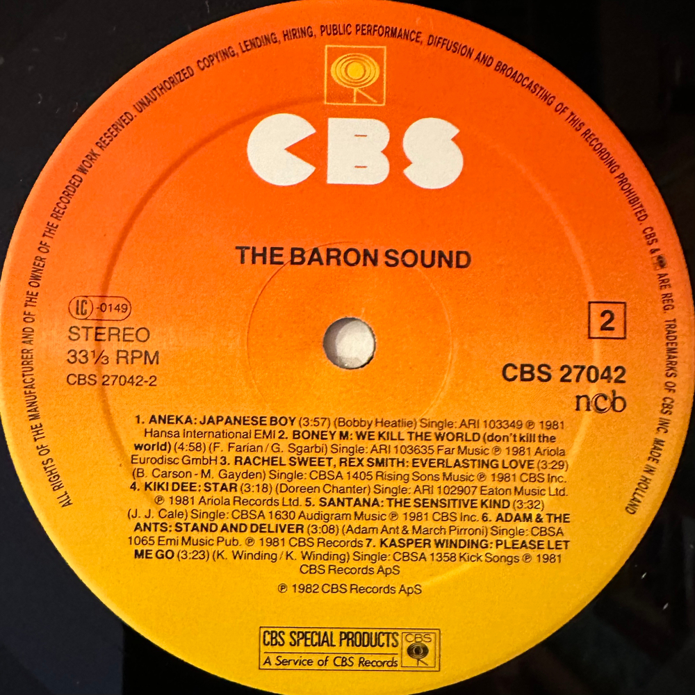 Сборник The Baron Sound (Голландия 1982г.)