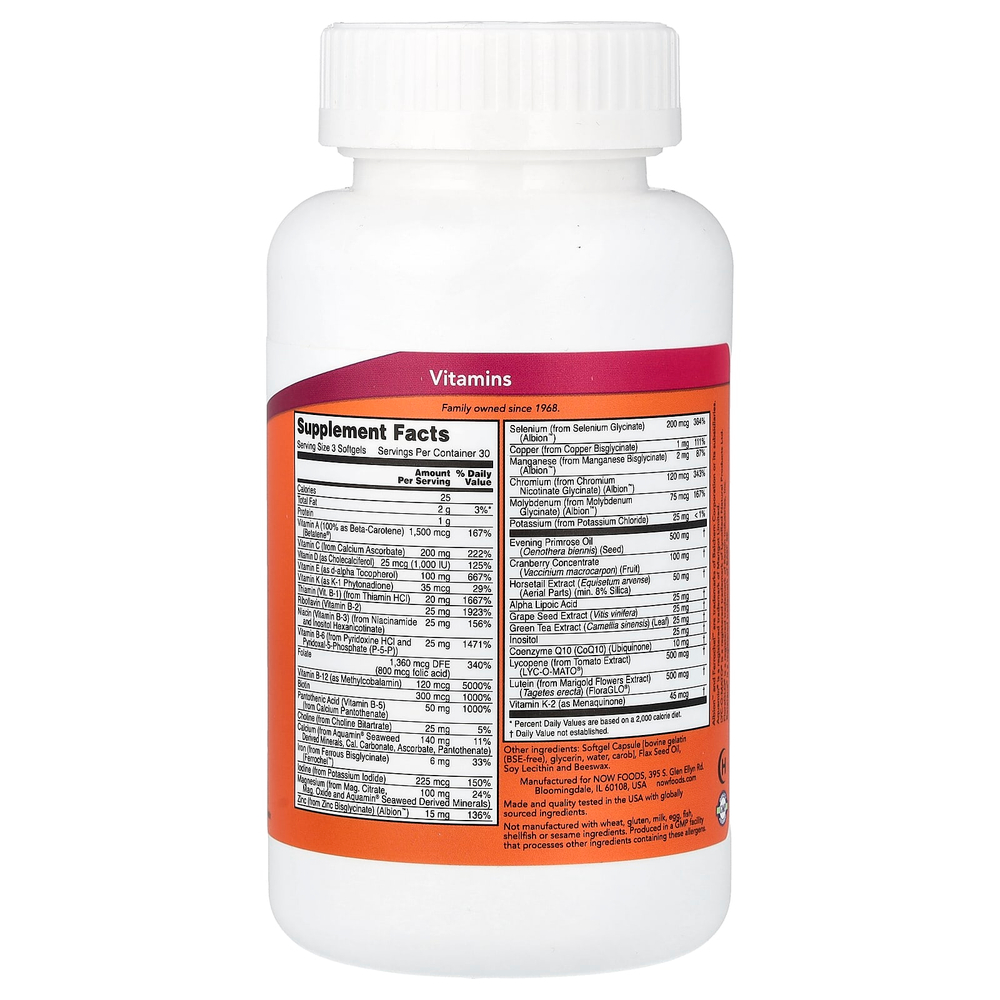 NOW Foods, EVE, превосходные мультивитамины для женщин, 90 мягких таблеток