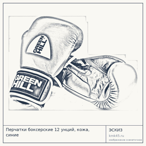 Перчатки боксерские 12 унций, кожа, синие — от 3 400 ₽
