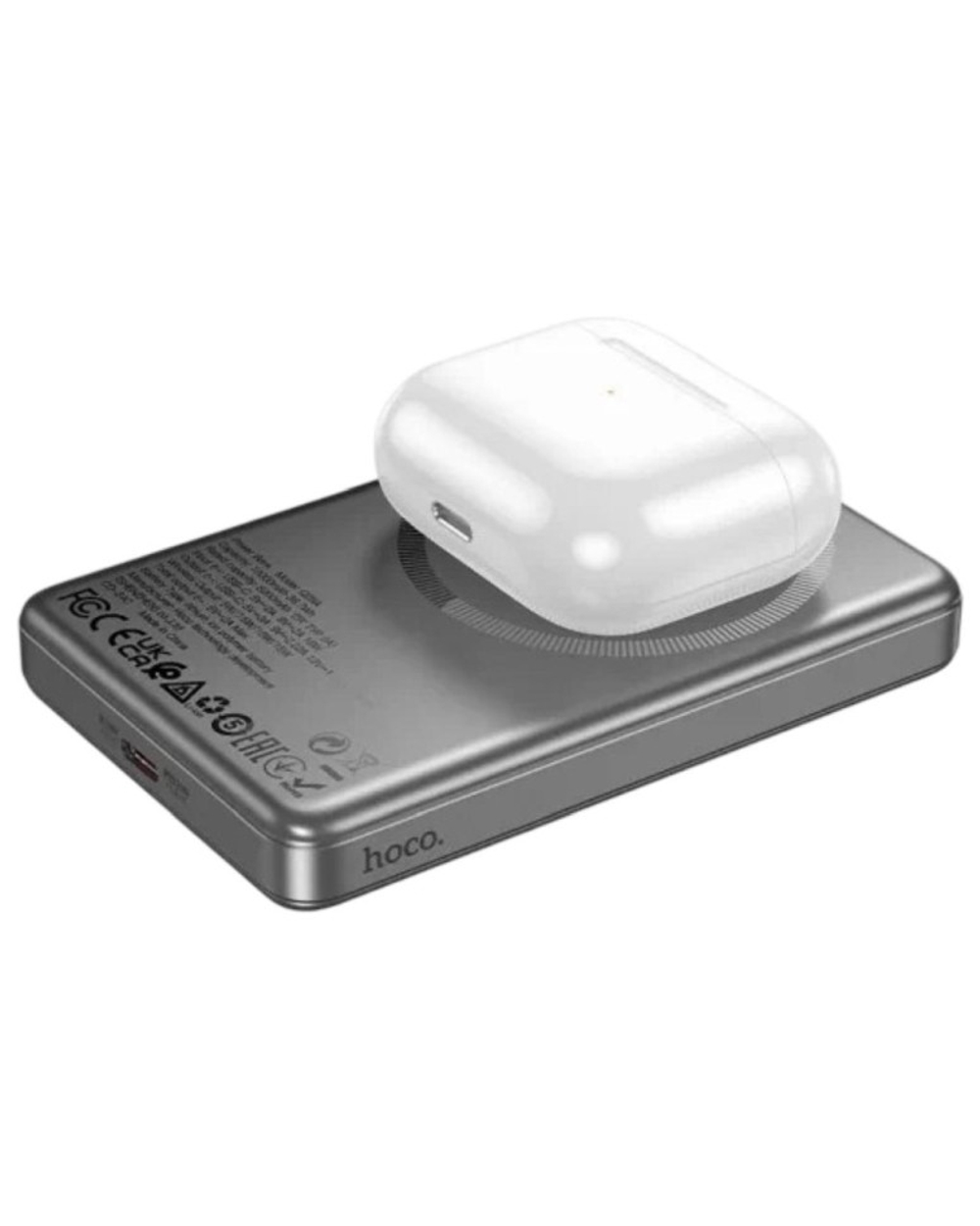 Powerbank с беспроводной зарядкой MagSafe Hoco Q26A 10000mAh 2USB-C 20W серый
