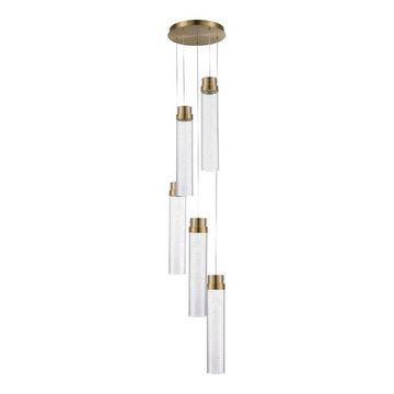 Подвесной светильник LED 5*12W 4000K SL6236.303.05 латунь/прозрачный Champagne ST-Luce