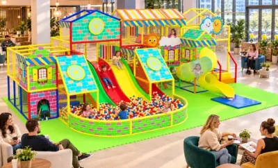 Детский игровой лабиринт «Ясный День» 80 м² (11,5*6,95*4 м)