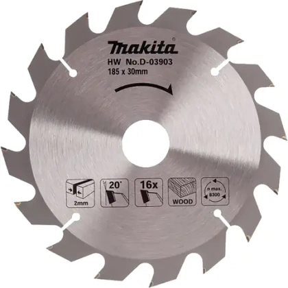 Пильный диск для дерева 185x30/16/20x2x16T Makita D-03903