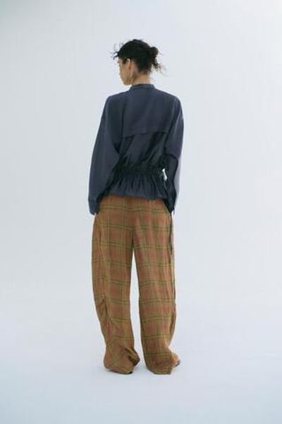 БРЮКИ В КЛЕТКУ ИЗ ЛЬНА — ZW COLLECTION — ZARA