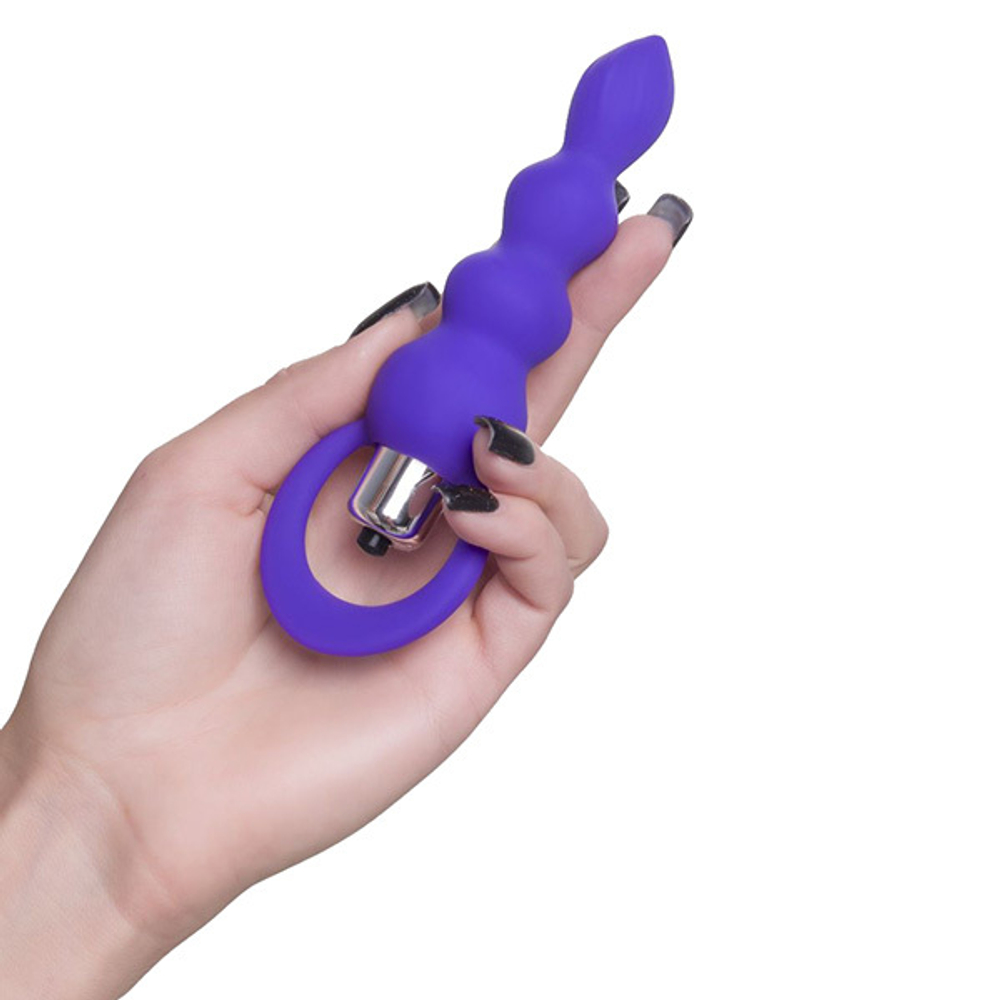 Фиолетовая анальная вибровтулка 14см ToyFa ToDo Twisty 358010