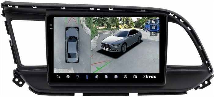 Магнитола для Hyundai Elantra 6 2018-2020 (штатная КЗВ) - Teyes CC3-2K-360 монитор 9.5" 2K QLED на Android 10, Быстрая, CarPlay, 4G SIM-слот, 4 камеры в комплекте