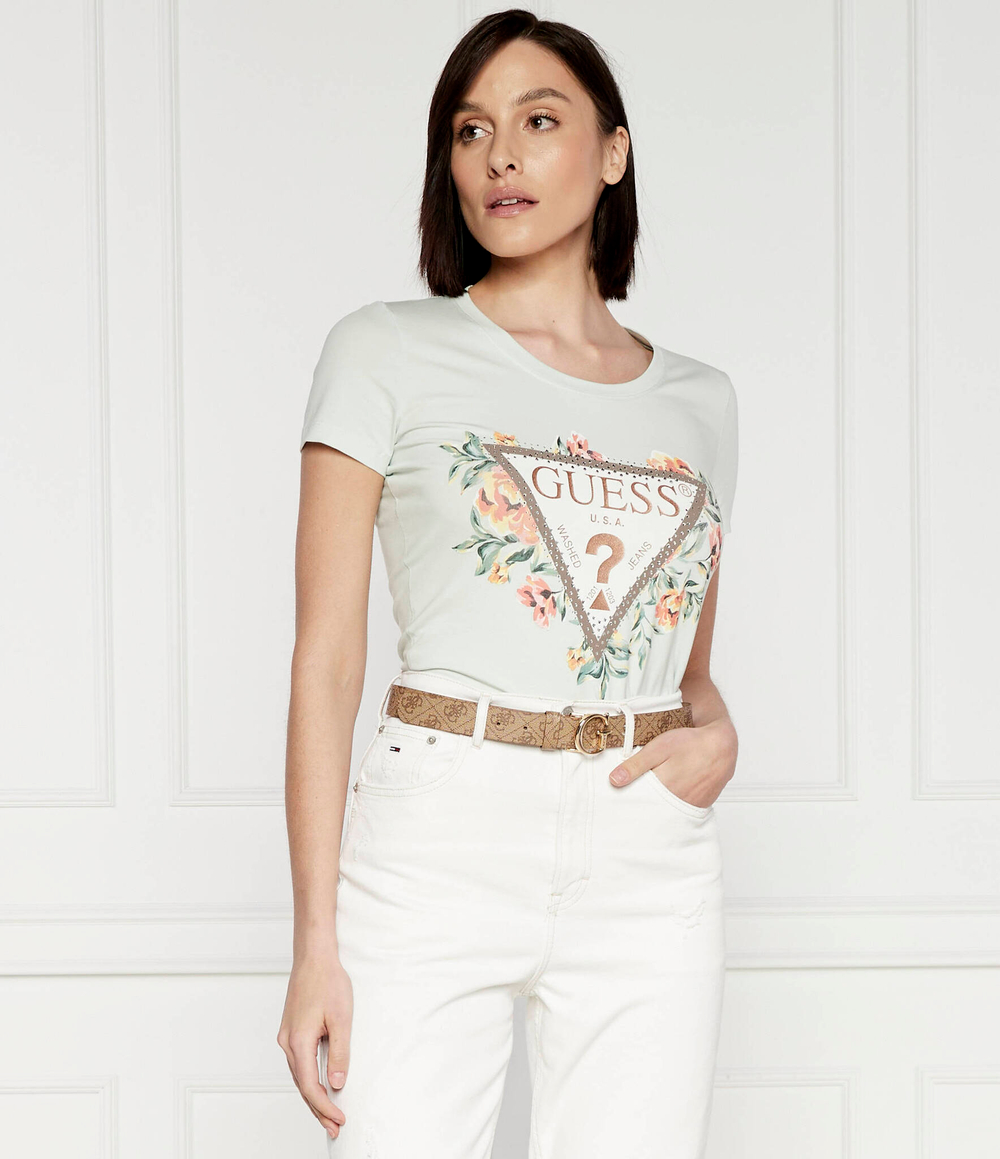 Футболка TRIANGLE FLOWERS GUESS - мятный(W4GI24 J1314)