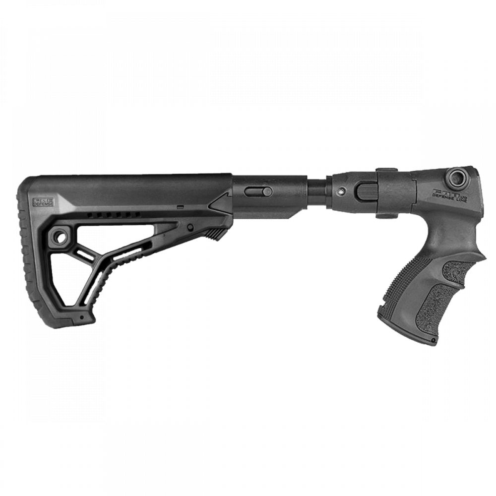 Телескопический складной приклад с амортизатором CAGRF 870 FK SB, чёрный, Fab Defense