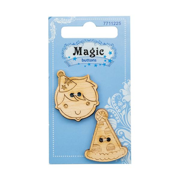Украшения декоративные: пуговицы Мальчик, 2 шт, Magic Buttons BBL022-MX-V
