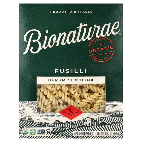 Bionaturae, органические фузилли (Drum Semolina), 454 г (16 унций)