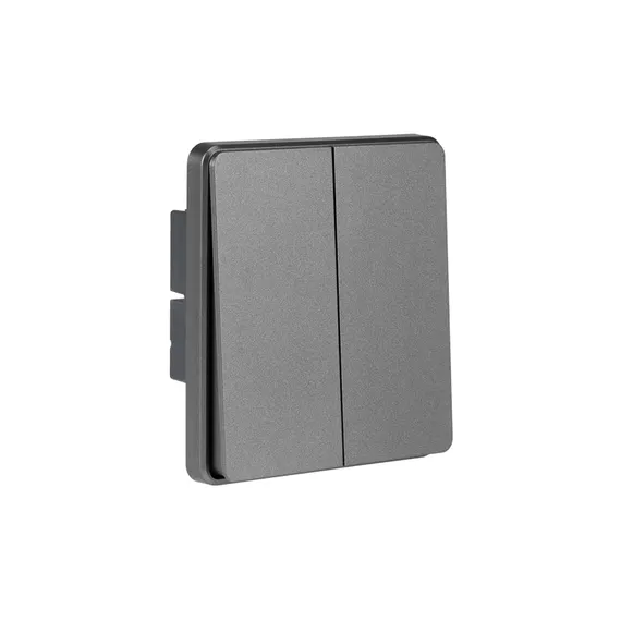 Переключатель перекрестный двухклавишный KRANZ Miele Round Титан KR-78-0733-2