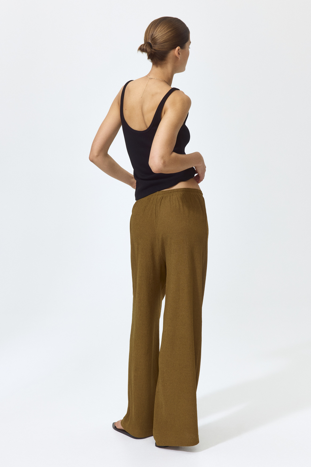 Широкие брюки-палаццо из трикотажа - H&M