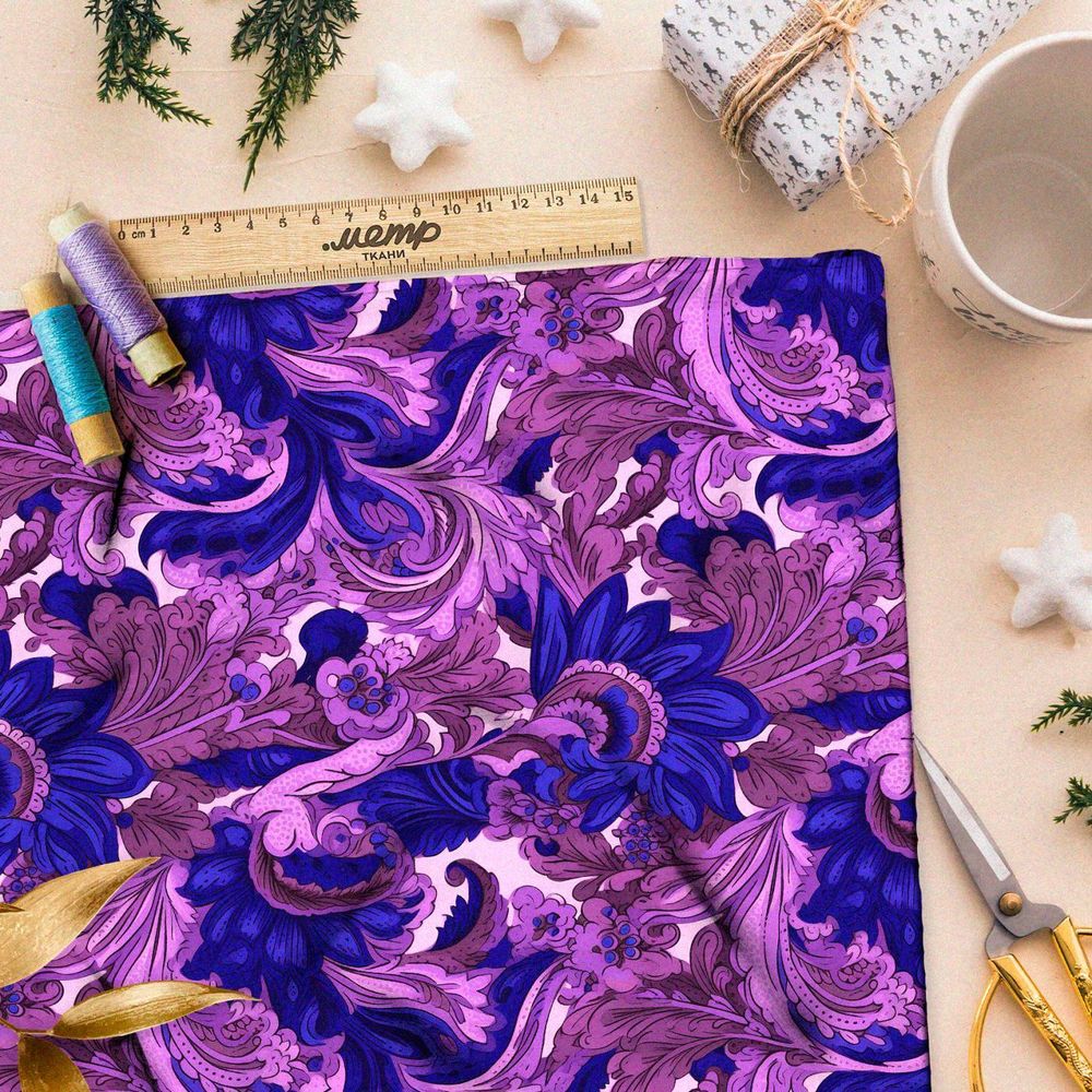 Ткань Барби лиловая фантазия