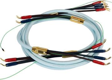 Готовый акустический кабель Van den Hul Mounted set 3T The Cloud SE Hybrid. 3 метра пара. Разъем BERRI bi-wiring (2-4). Цвет: золотой