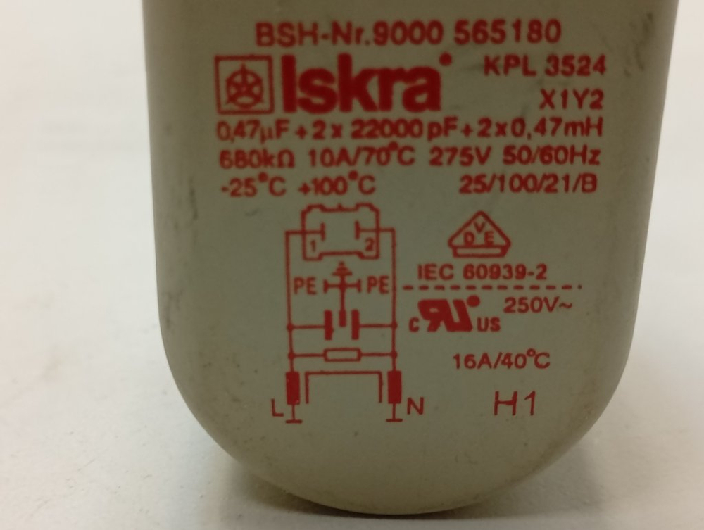 WLK24271OE/04 кт30 Сетевой фильтр для стиральных машин Siemens Bosch 181928 б/у