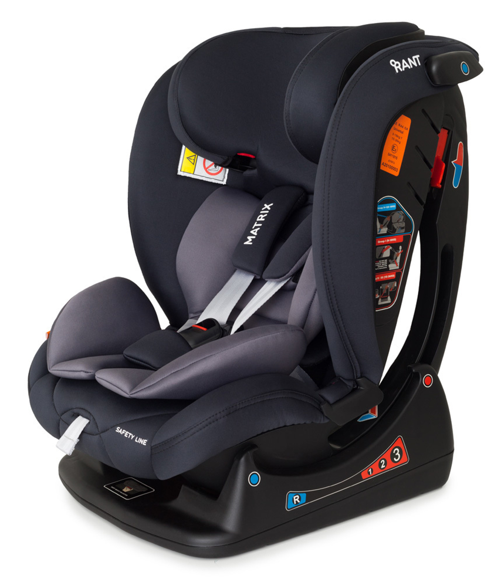 Автокресло Rant AY913 "MATRIX" Safety Line (Lunar Black) группа 0+-1-2-3  (0-36 кг)