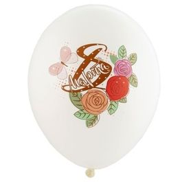 Воздушные шары 14"/35см рис С 8 Марта, 25шт