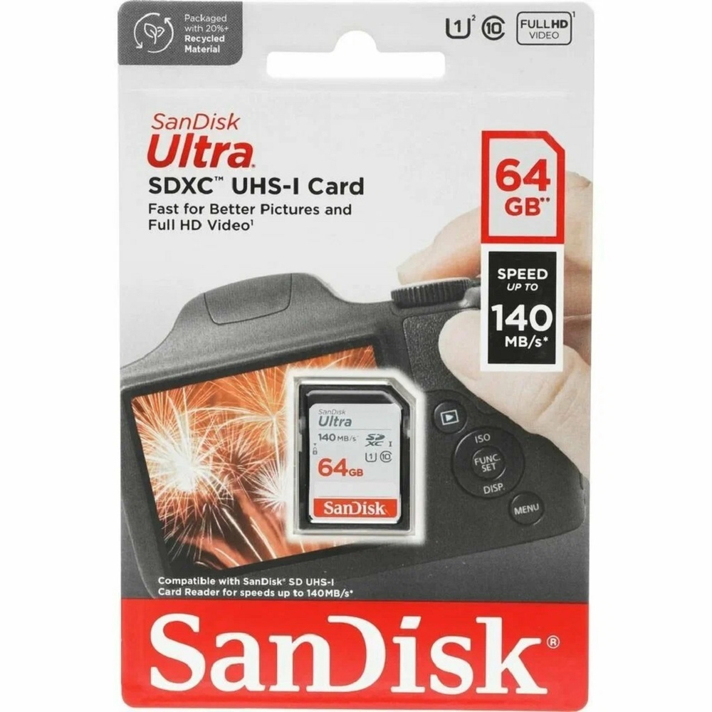SanDisk SDXC 64ГБ Ultra Class 10 UHS-I U1 (140 Mb/s)