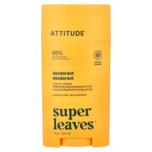 ATTITUDE, Super Leaves™, дезодорант-стик, цветок апельсина и эвкалипт, 75 г (2,64 унции)
