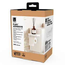 Держатель для туалетной бумаги с полкой flex adhesive, белый