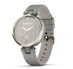 Смарт-часы Garmin Lily Gray Leather с безелем из кремового золота и ремешком итальянской кожи 010-02384-B2