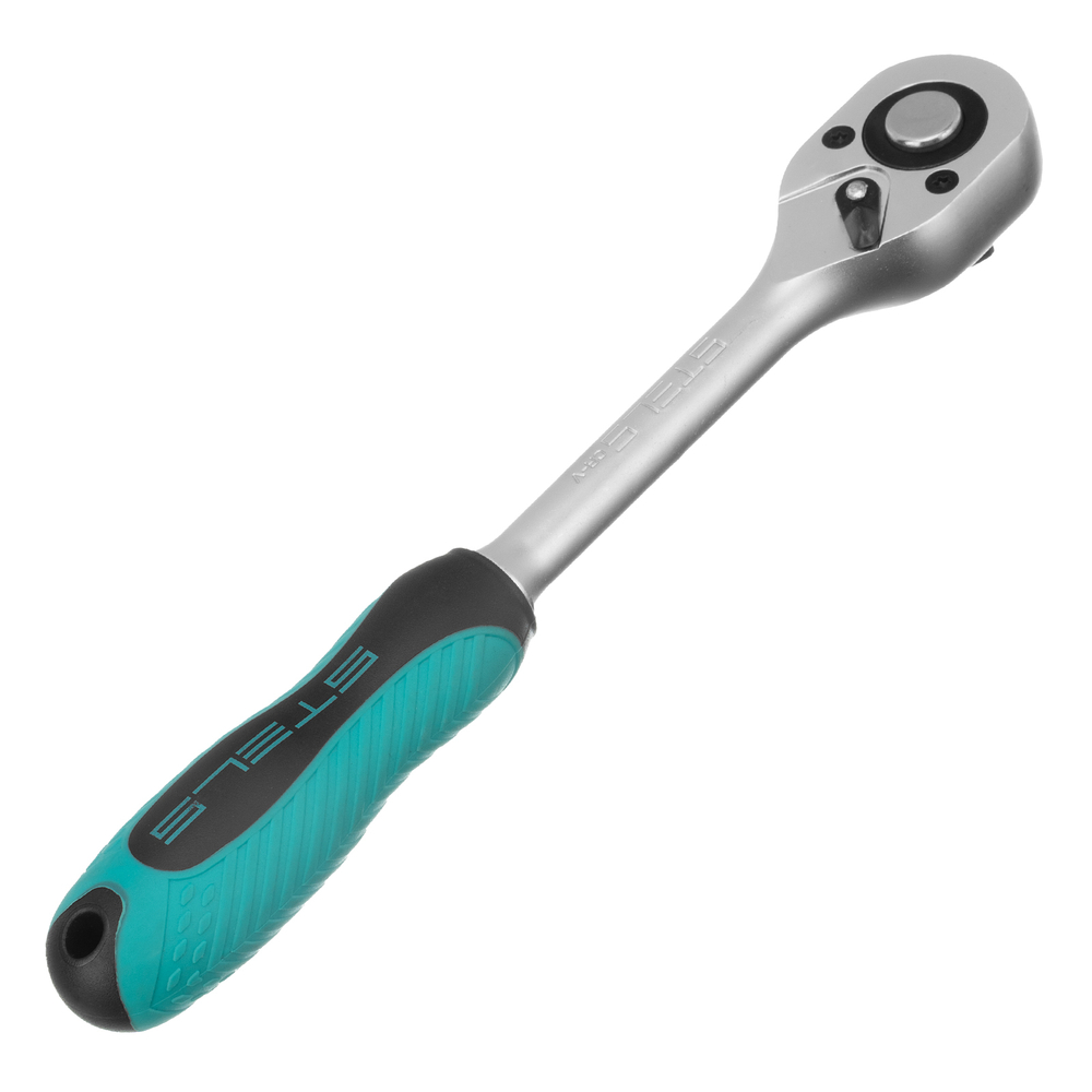 Ключ-трещотка 1/2", CrV, 72 зуба, с быстрым сбросом, матовый хром Stels