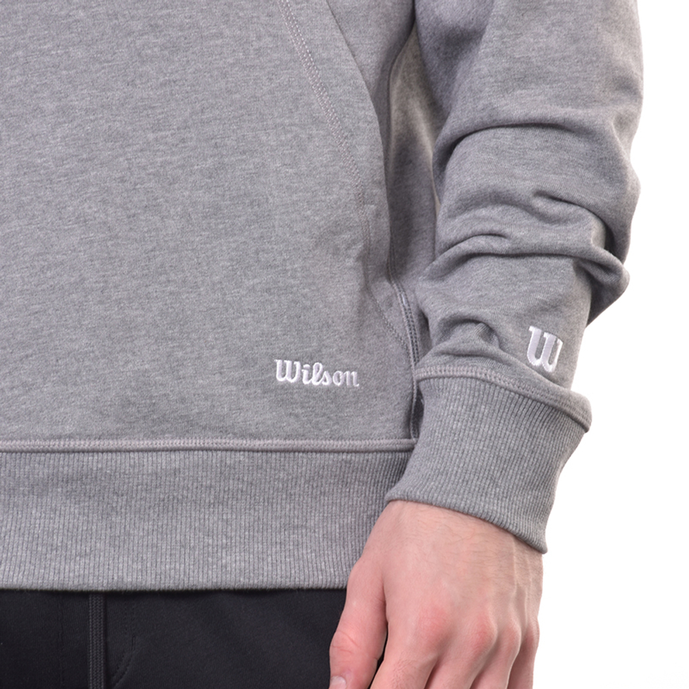 Мужская теннисная толстовка Wilson Triblend Hoodie - med heather grey