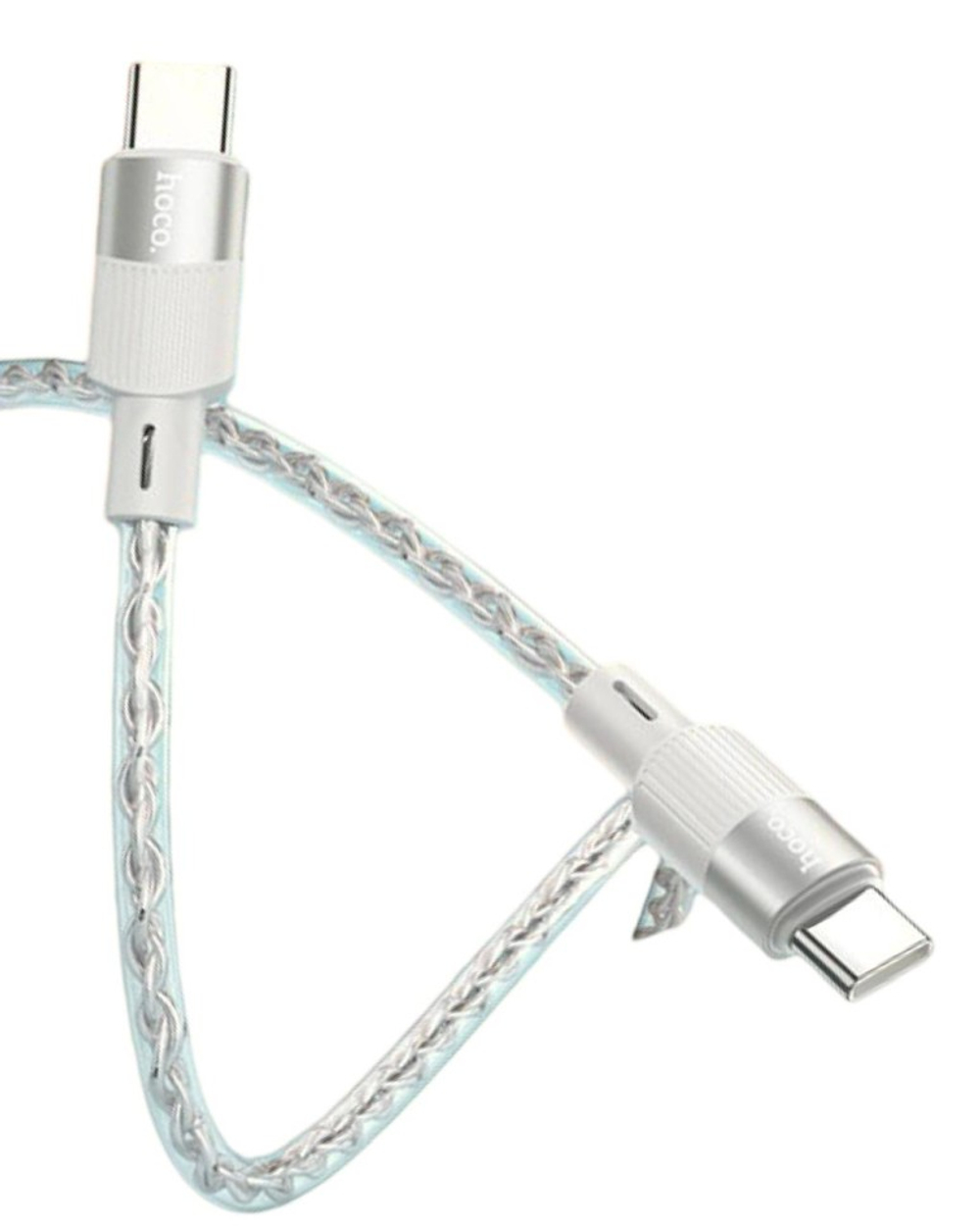 Usb Кабель-зарядка Type-C на Type-C HOCO X99 Crystal icе 3A 60W 1м силиконовый серебристый