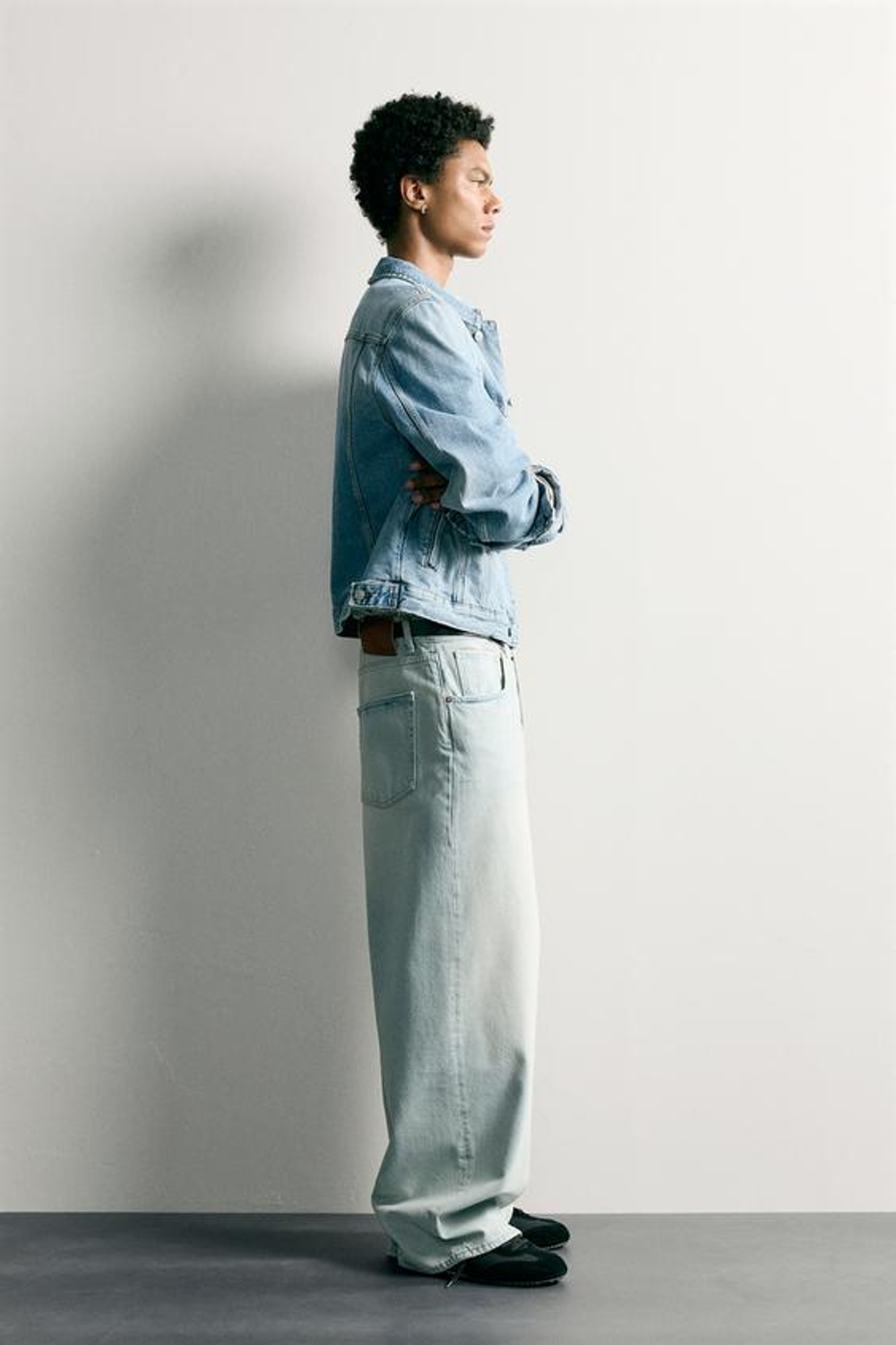 ZARA ДЖИНСЫ BAGGY FIT, ГОЛУБОЙ