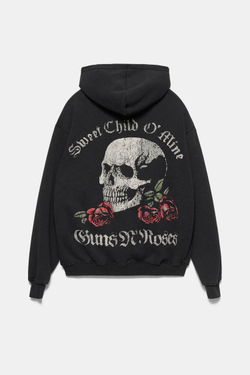 PULL&BEAR Толстовка с капюшоном Guns N' Roses, антрацитово-серый