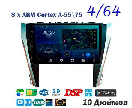 Topway TS10 4+32GB 8 ядер для Toyota Camry 2015-2018 (тип2)