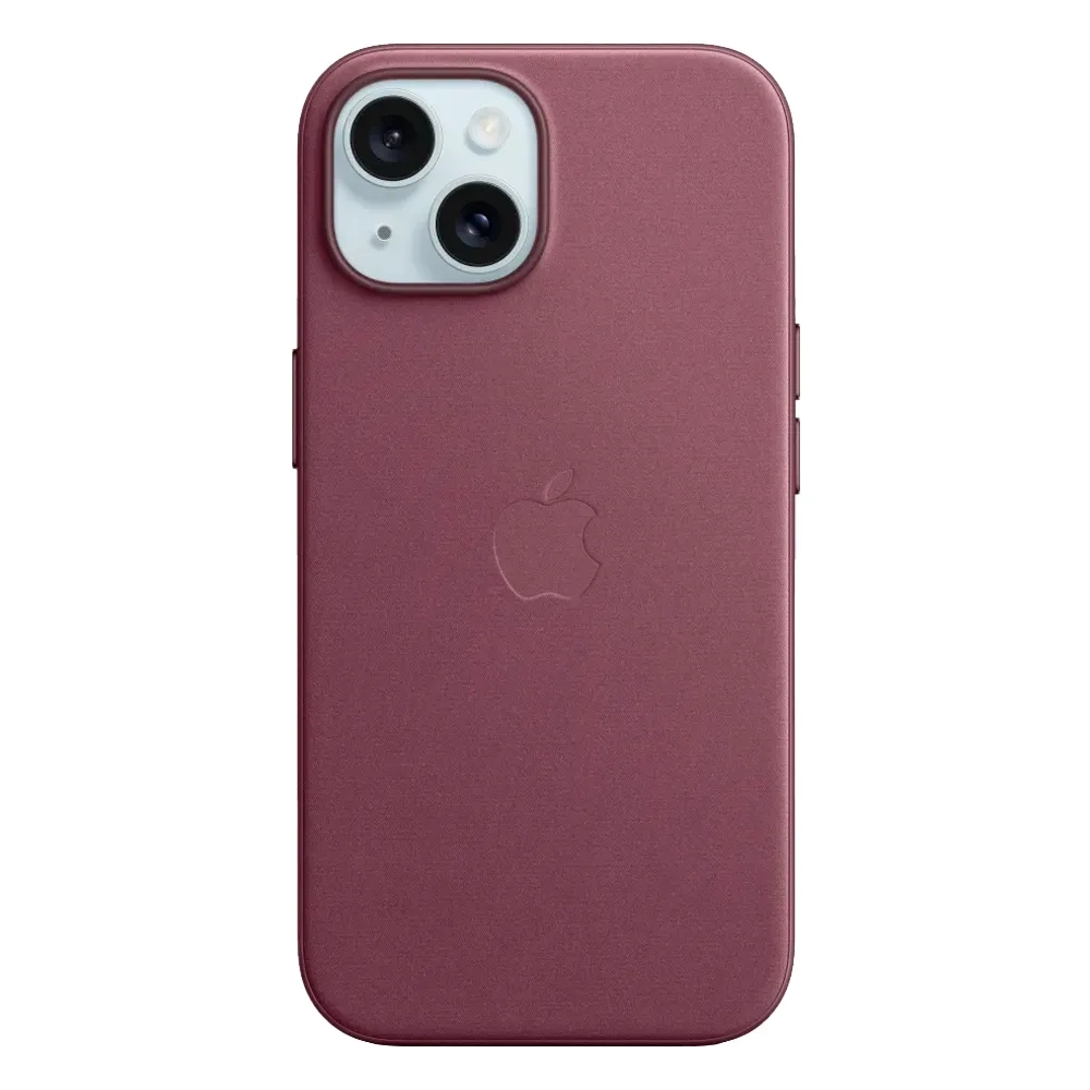 Тканевый чехол с поддержкой MagSafe Apple FineWoven Case для iPhone 15, Mulberry (Красная шелковица)