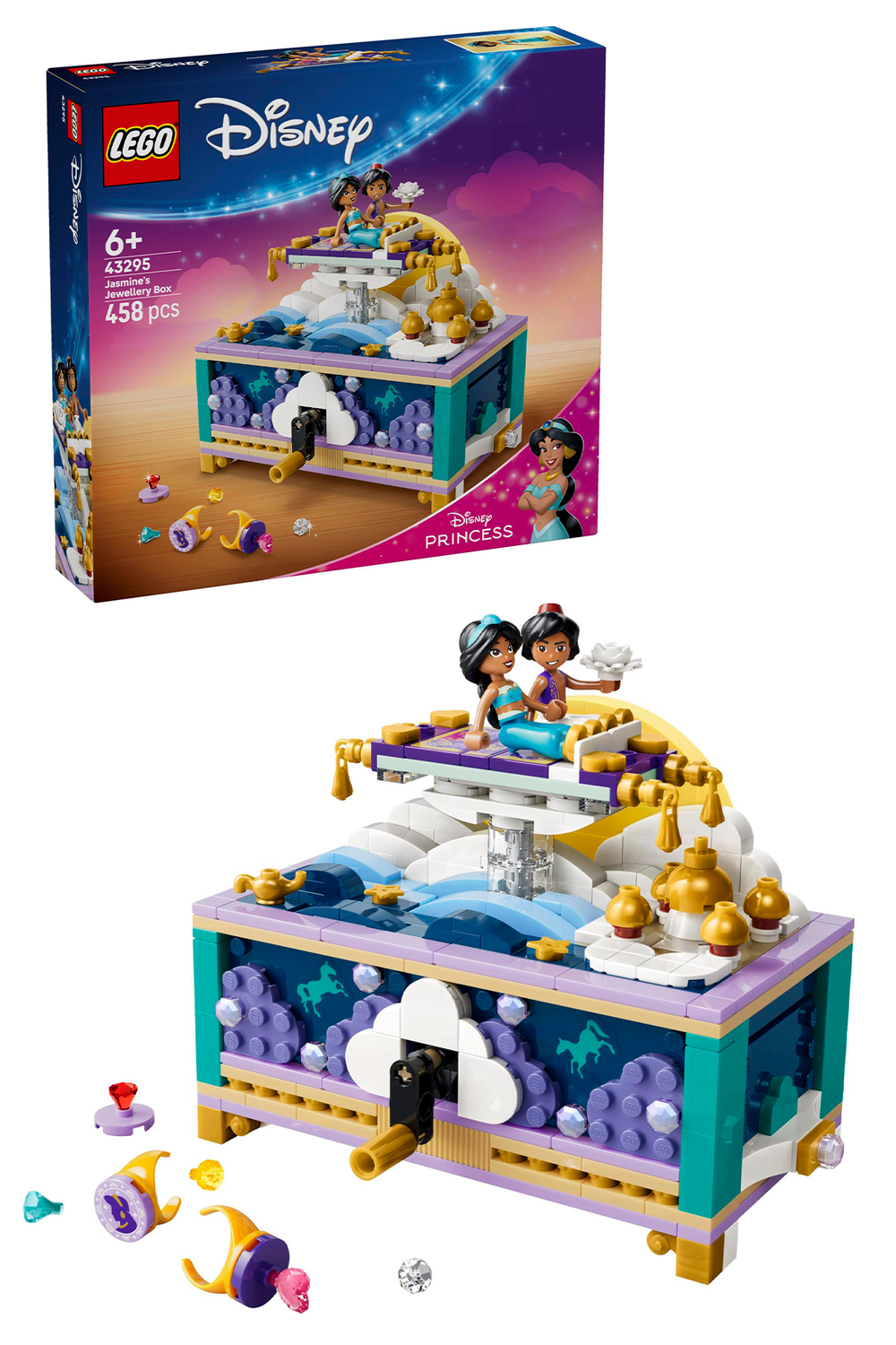 Конструктор Лего Дисней Шкатулка с украшениями Жасмин 43295 | LEGO Disney Princess Jasmine’s Jewelry Box 458 деталей 6+