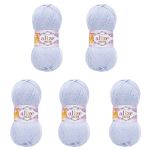 Пряжа Alize (Ализе) Cotton Gold / уп.5 мот. по 100 г, 330м, 513 кристально-синий A