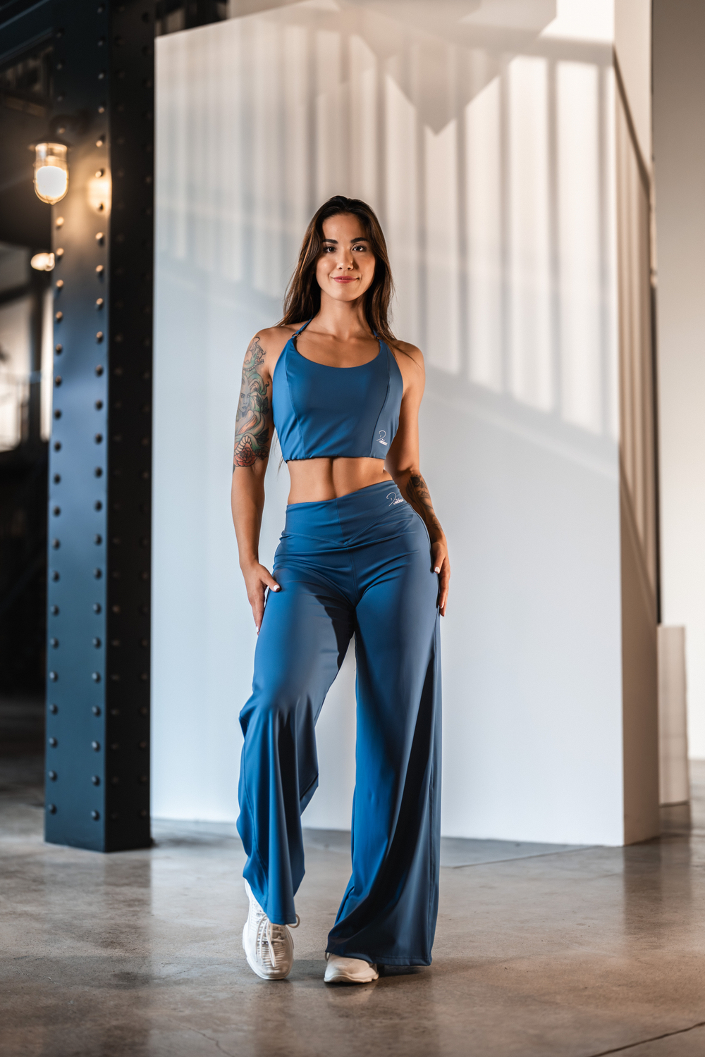 Брюки Deni x NEBBIA High-waist Flared Pants 312 Голубые