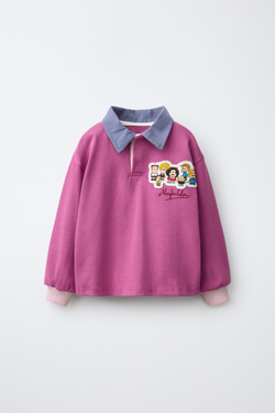 ZARA ПОЛО С НАШИВКОЙ MAFALDA ©, СИРЕНЕВЫЙ