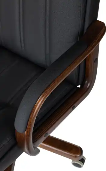 Кресло руководителя Бюрократ T-9932Walnut черный кожа крестов. металл/дерево