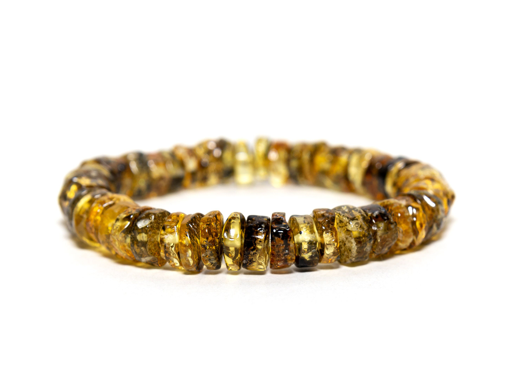 Браслет из цельного калининградского янтаря, диаметр бусин 1 см