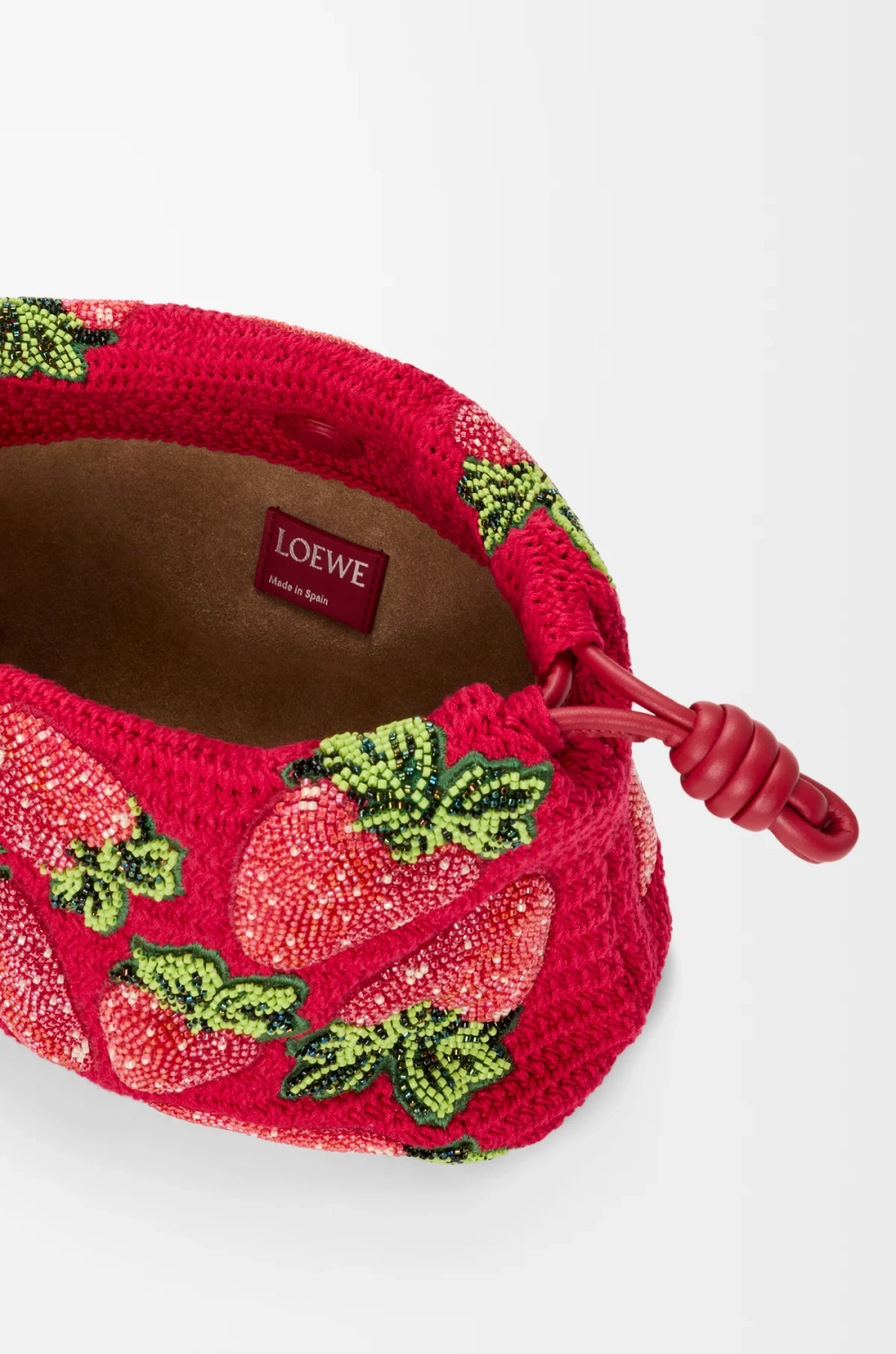 Loewe Мини-сумочка Flamenco с бисером, красный