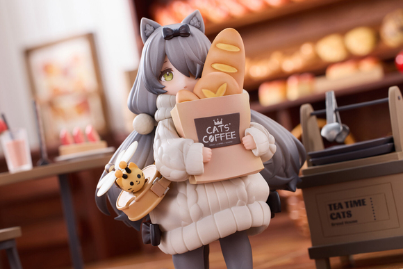 Фигурка RIBOSE Tea Time Cats Meow Town Bakery Customer British Shorthair Cat Чайные кошечки: Британская короткошёрстная кошка