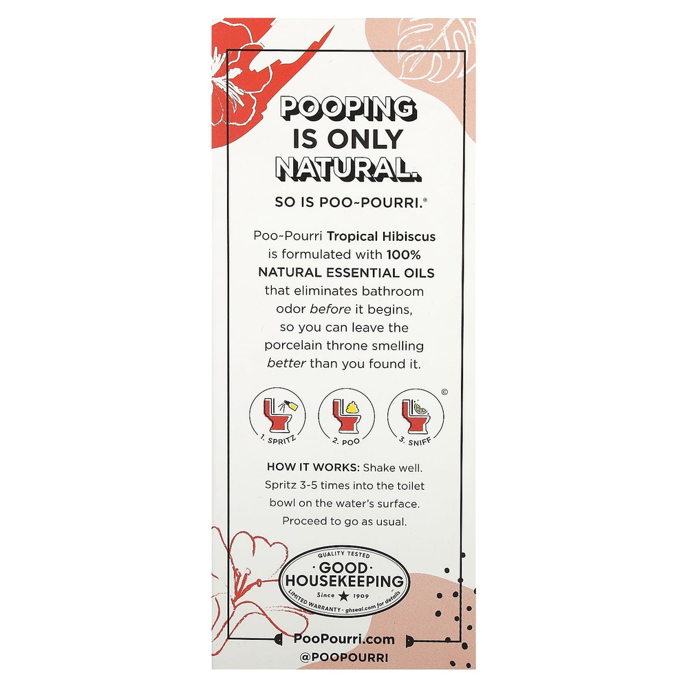 Poo-Pourri, спрей для туалета Before-You-Go®, тропический гибискус, 59 мл