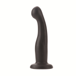Чёрный фаллоимитатор для страпона Silicone Love Rider G-Kiss Probes - 16 см. (Цвет: черный)
